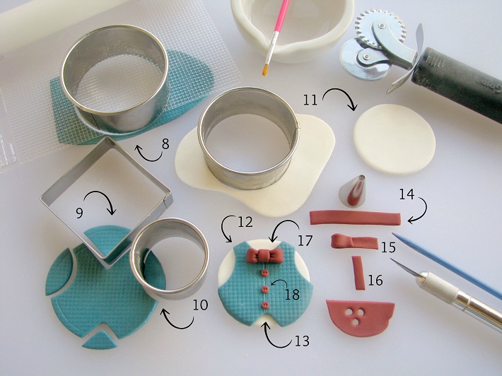 Dapper Dad fondant tutorial step 2