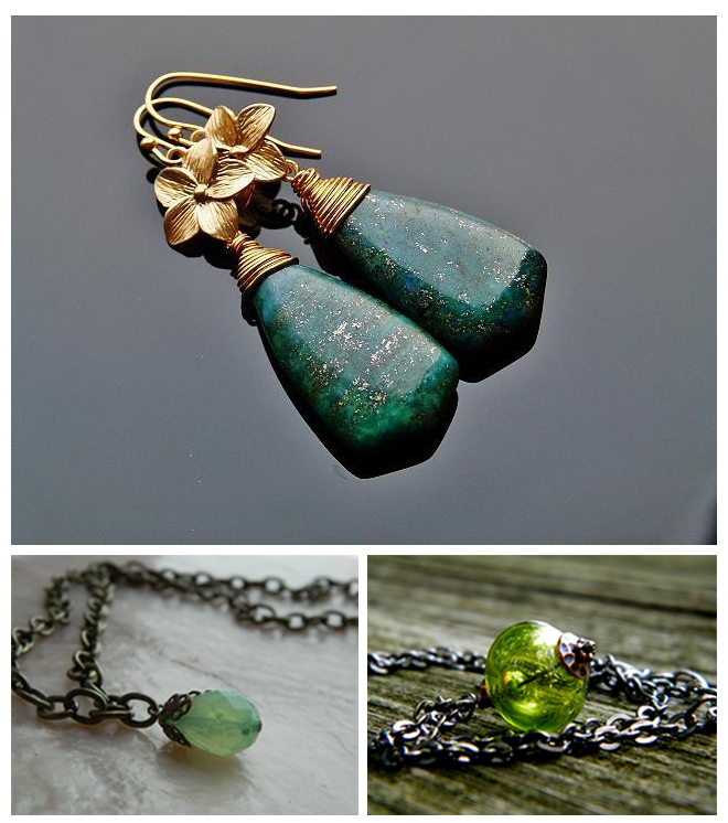 Drop - Green Stone jewelry