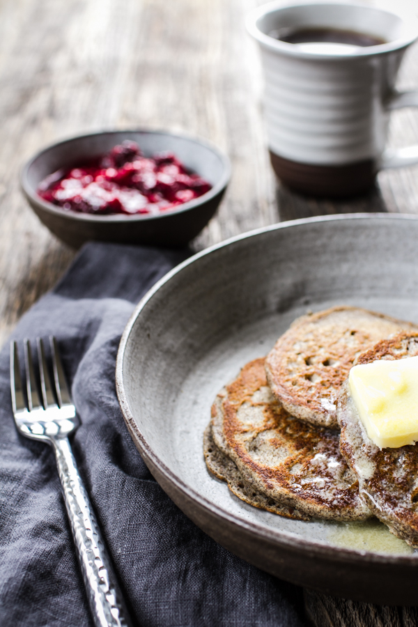 Buckwheat Pancakes with Berry Topping