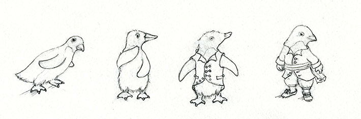 Anthropomorphic penguins