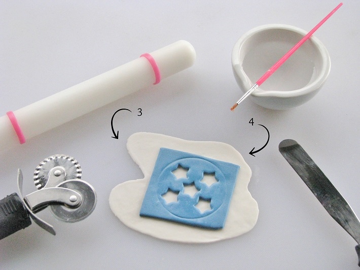 Patriotic fondant tutorial step 2