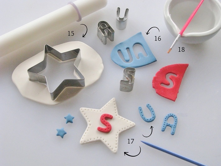 Patriotic fondant tutorial step 8