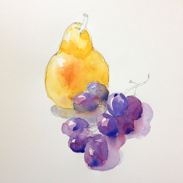 Grapes and pear - step 2