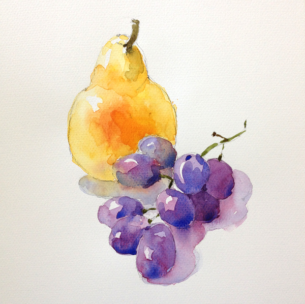 Grapes and pear - step 3