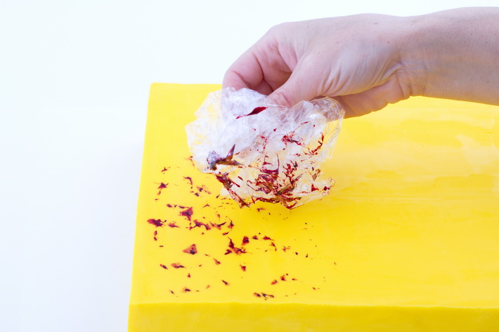 Stamp red food colouring