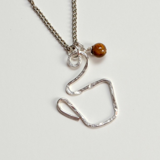 Wire Coffee Cup Necklace