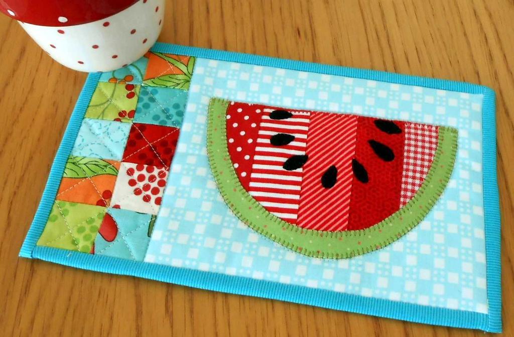 Summer Watermelon Mug Rug