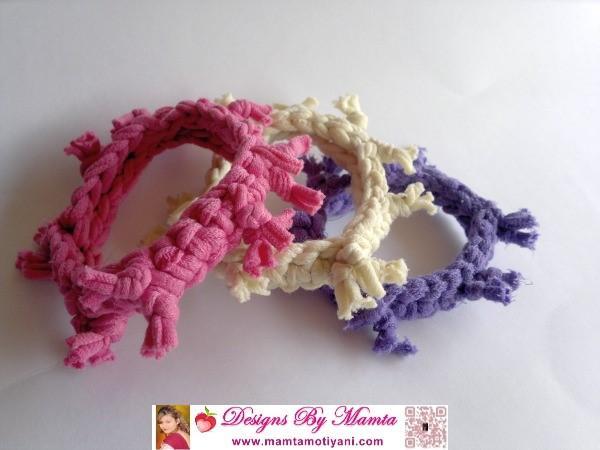 Crochet Shaggy Bangle Bracelet