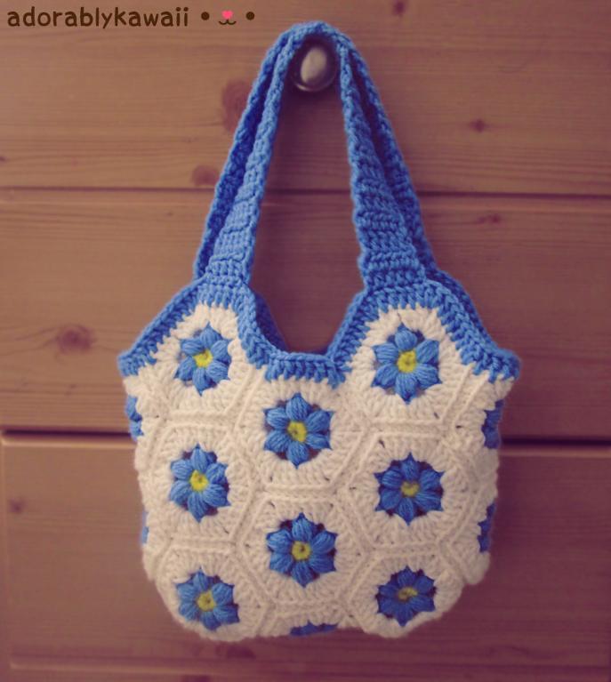 Flower Hexagon Bag free crochet pattern