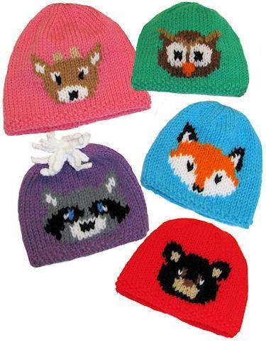 Forest Friends Hats knitting pattern