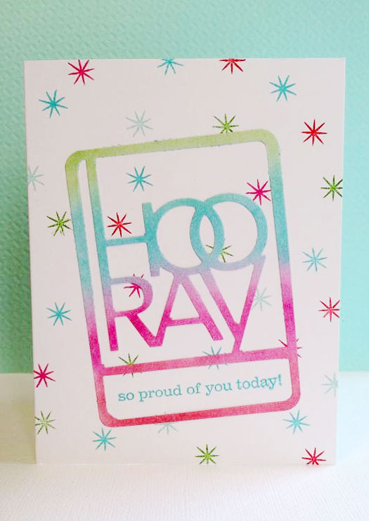 Inked Gradient Hooray Handmade Card