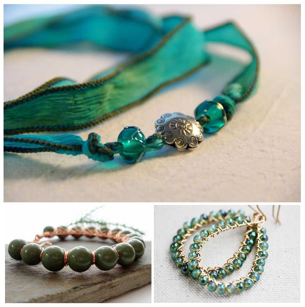 Linear - Green Stone Jewelry