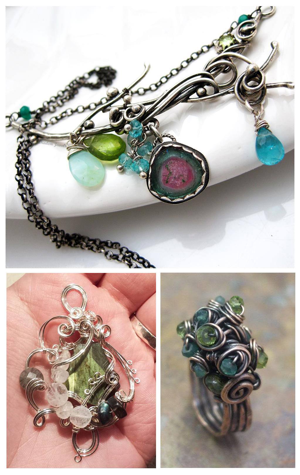 Mixed Green Stone Jewelry