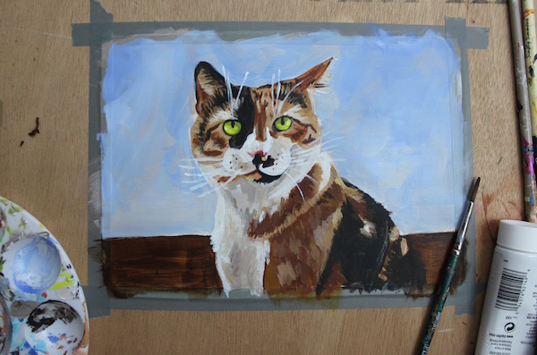 Painting animal in acrylic - finished