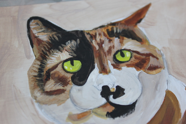 Painting animal in acrylic - fur detail2