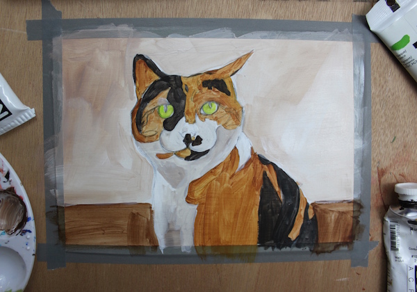 Painting animal in acrylic - layer 1