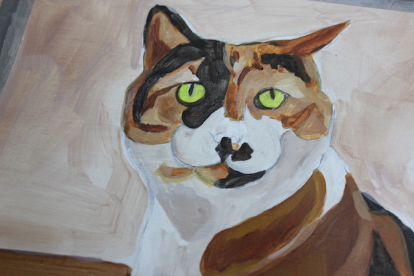 Painting animal in acrylic - layer 2