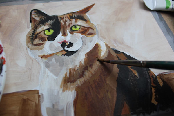 Painting animal in acrylic - fur
