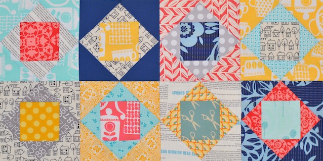 Square-in-square Paper Pieced quilt block