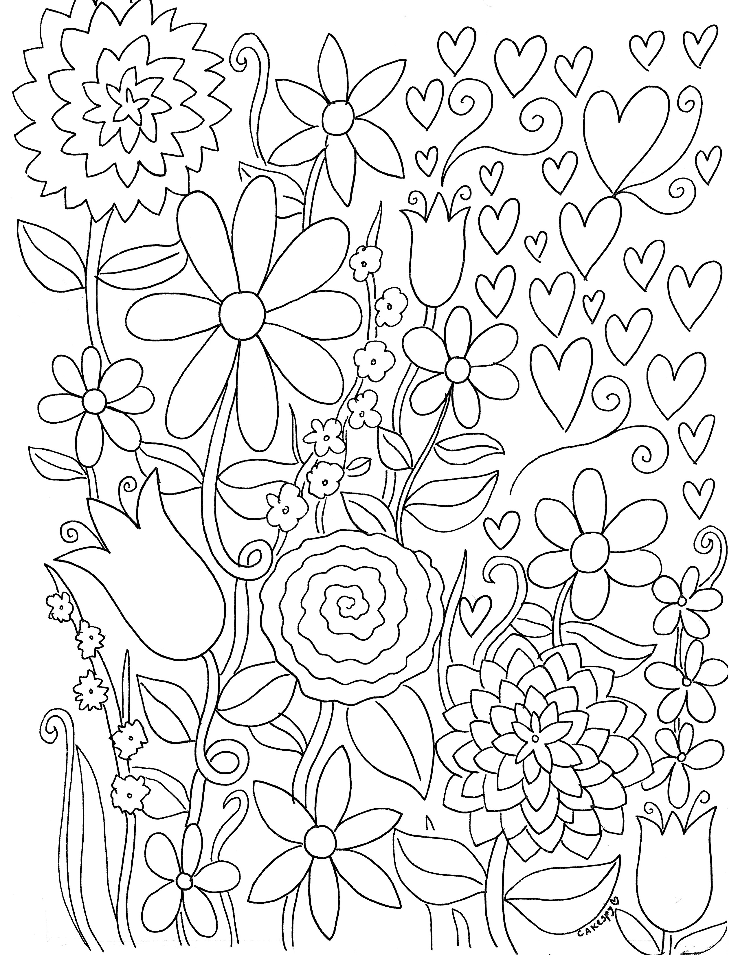 Coloring book pages fanciful florals