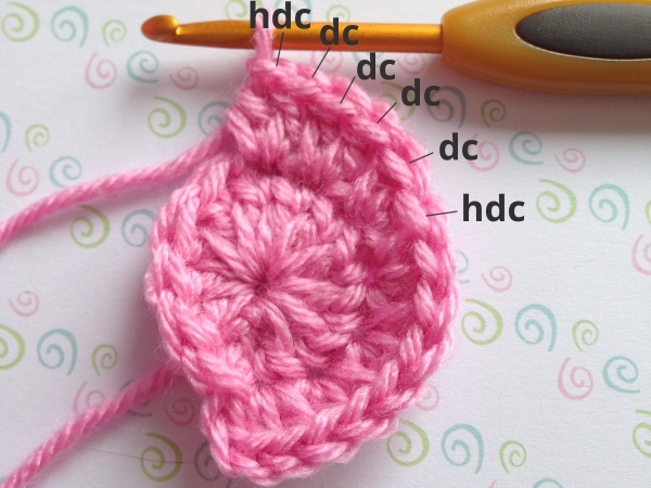Making an oval round 2 crochet tulip petal