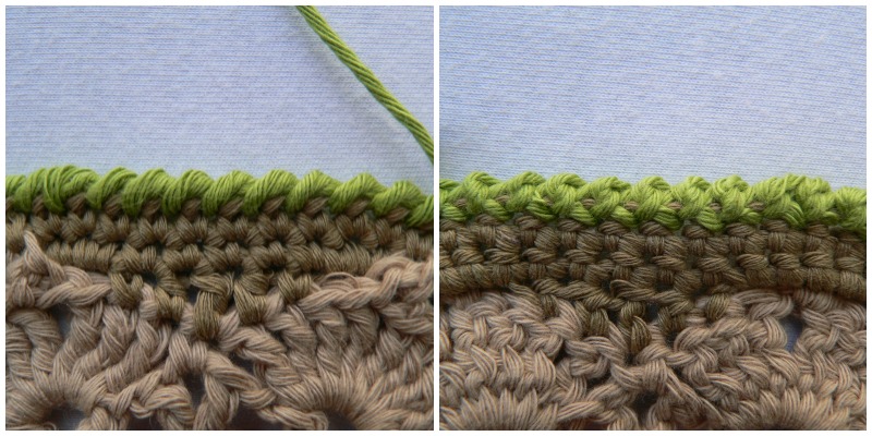 The crab stitch is a simple, sturdy edging