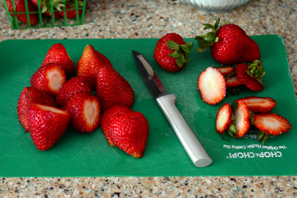 Cutting Strawberries