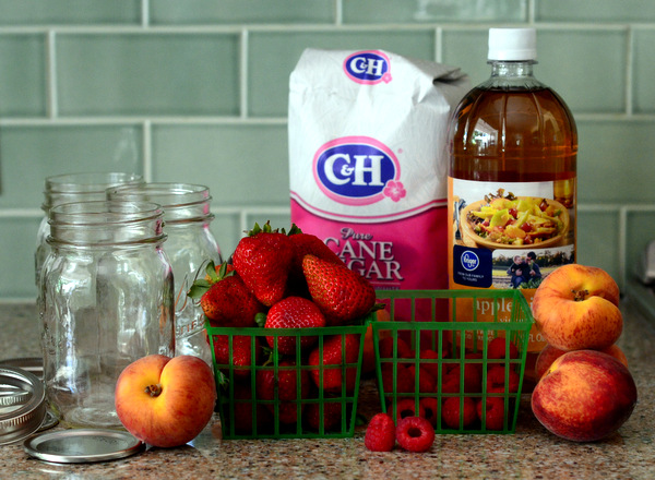 Ingredients for Making Shrubs with Summer Fruits