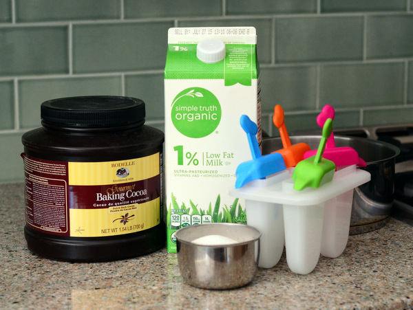 Ingredients for chocolate ice pops