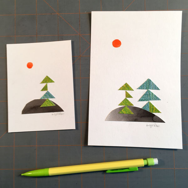 Cut-paper compositions of trees on islands