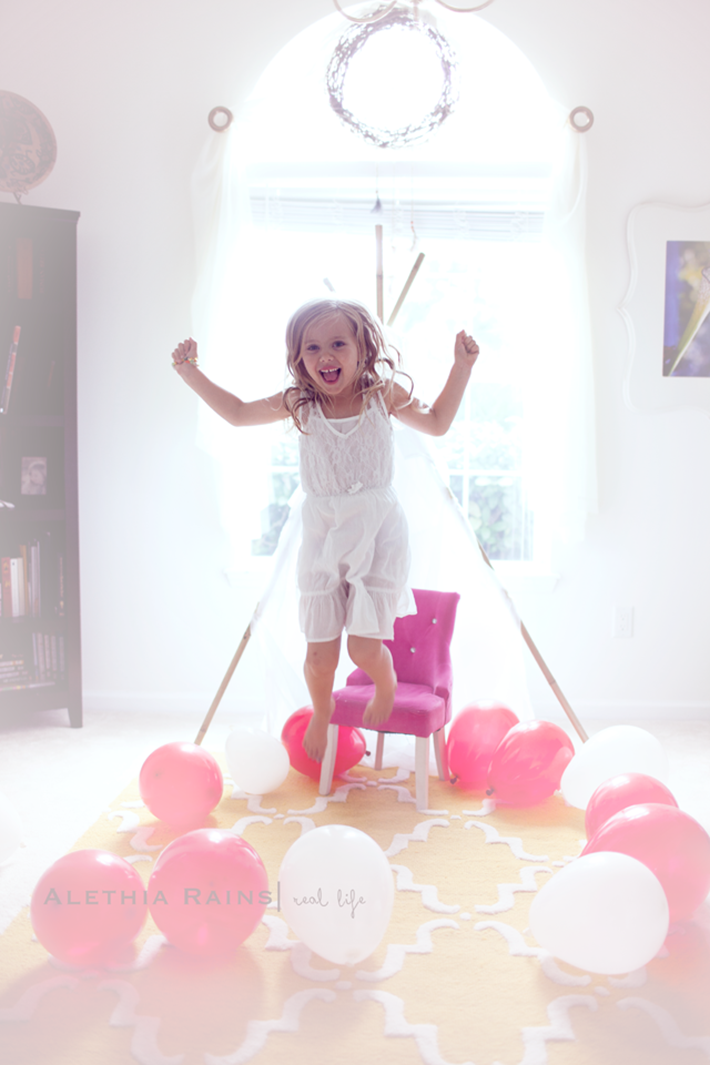 smiling girl jumping