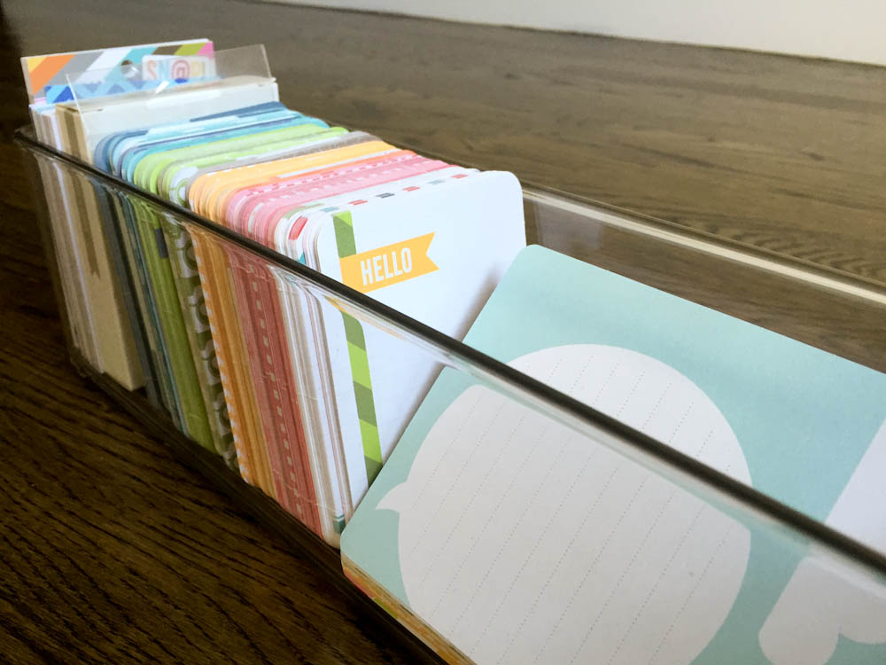 organized pocket scrapbooking cards