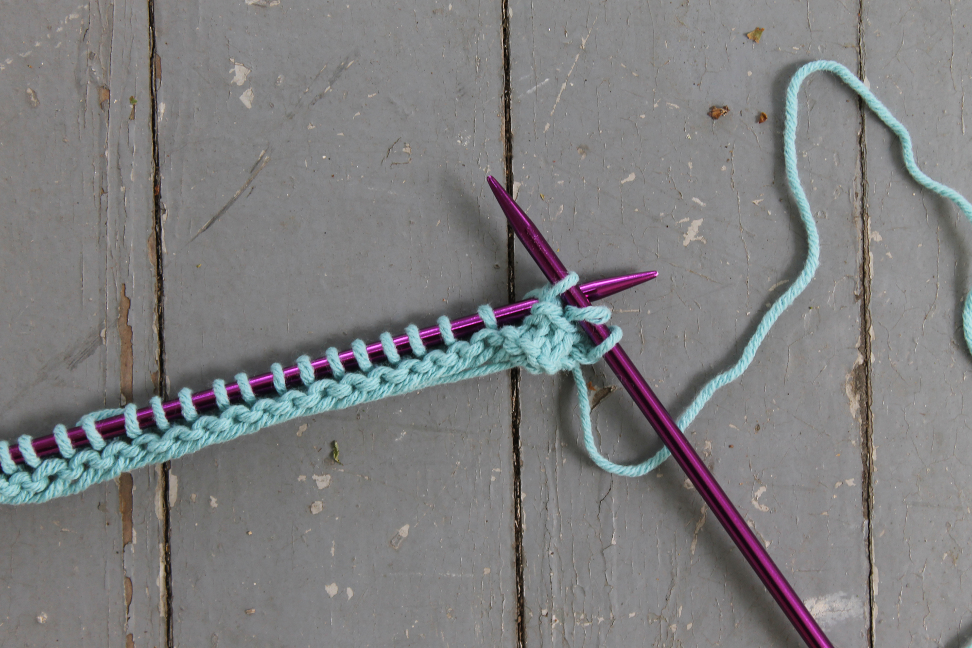 Knot Stitch Knitting Tutorial Step 6