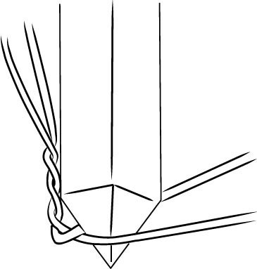 Push the two wires at the bottom of the twist apart