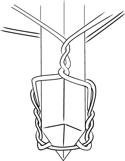 Twist the two wires that cross in the back.