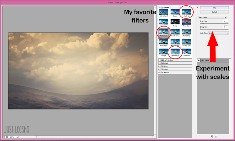 filter options in photoshop