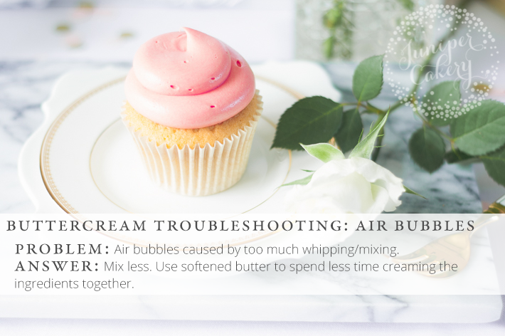 Solve those pesky air bubbles in frosting with these handy buttercream troubleshooting tips and advice!