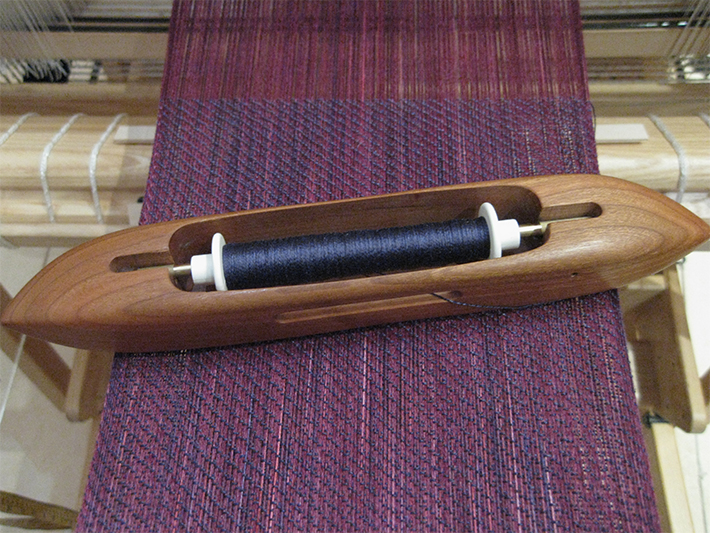 twill scarf on loom