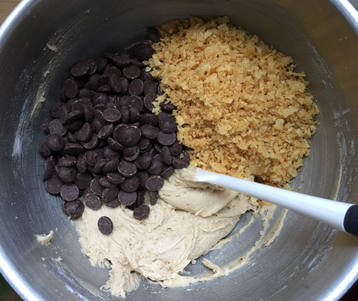 mixing cookie dough