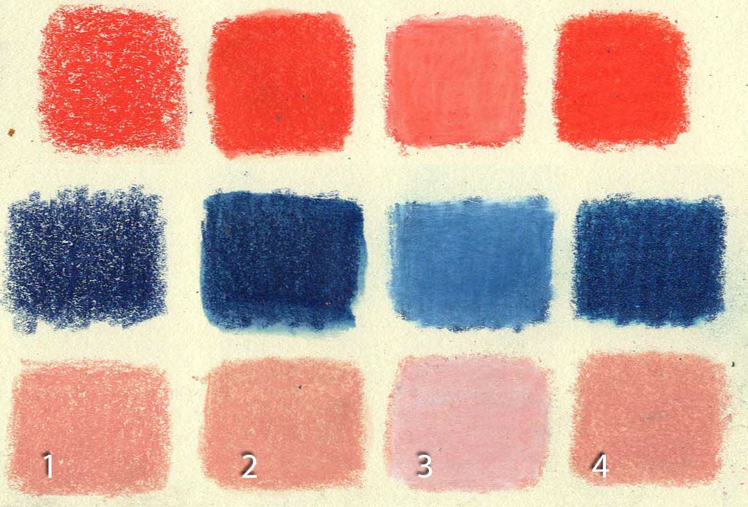 Samples of colored pencil blending results