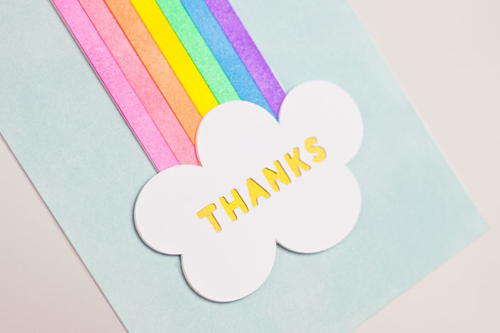 Coloring With Ink : DIY Rainbow Thank You Card