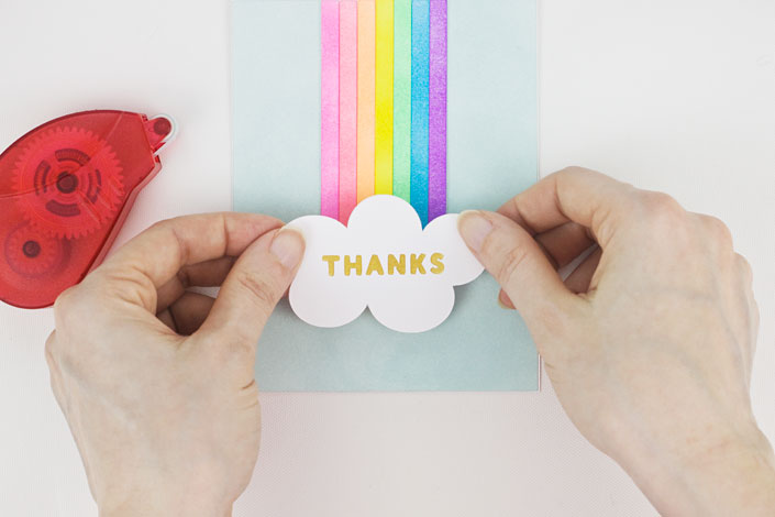 Coloring With Ink : DIY Rainbow Thank You Card, Step 6