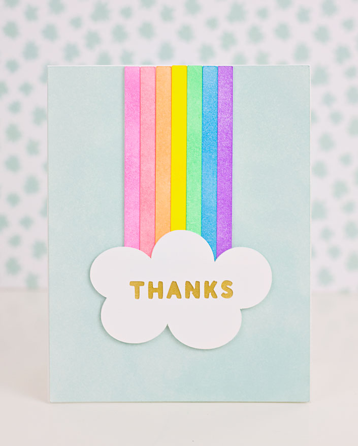 Coloring With Ink : DIY Rainbow Thank You Card