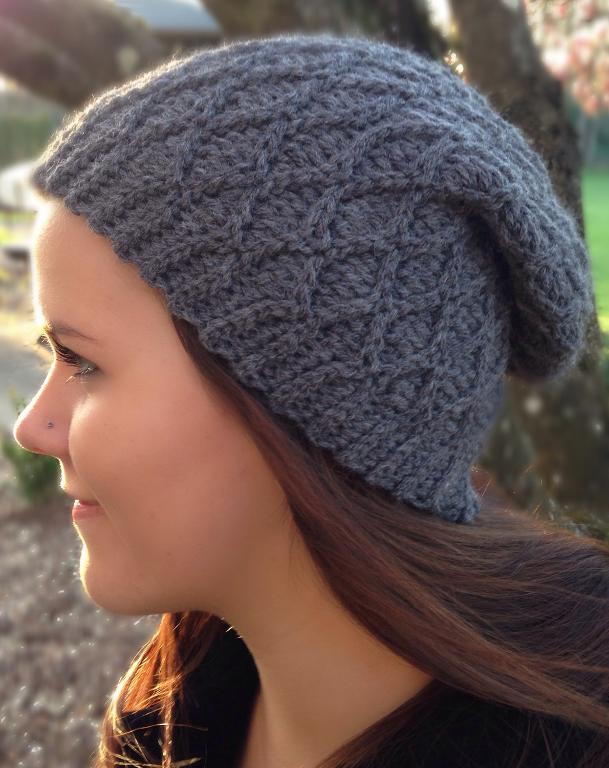 diamond crochet slouch hat