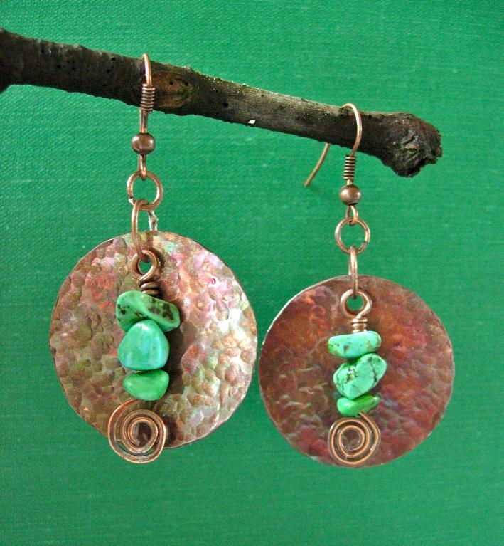 Hand Hammered Copper Earrings