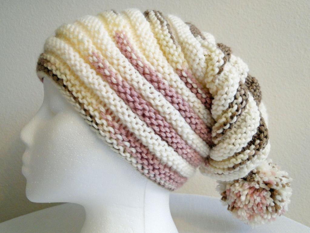 Neapolitan Ribbed Stocking Hat Knitting Pattern