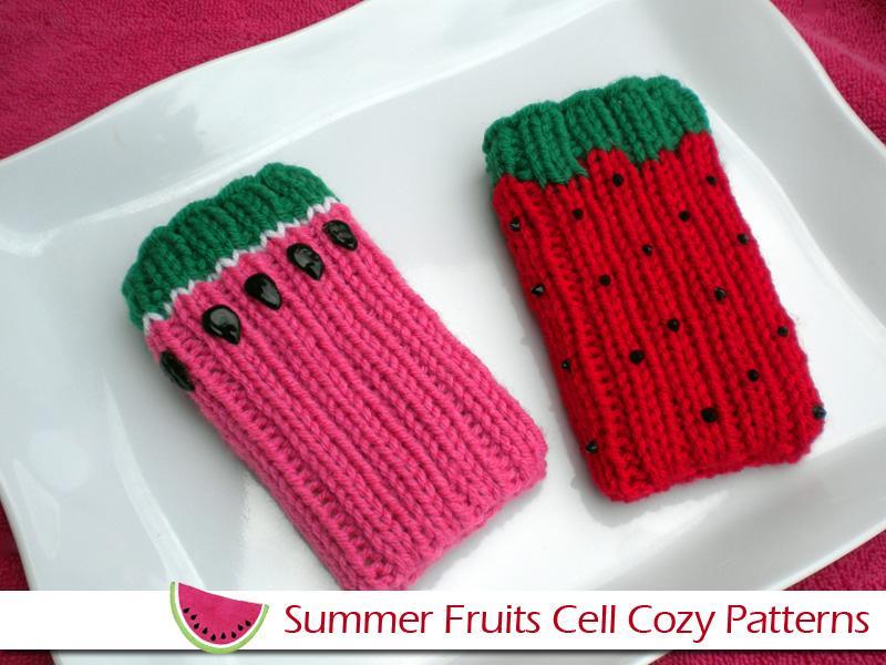 Summer Fruits Cell Cozies Knitting Pattern