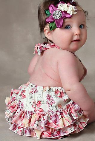 baby with ruffle dress