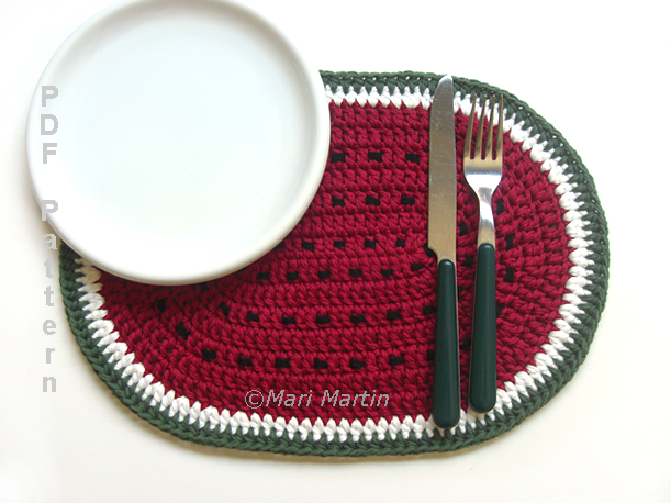 Watermelon Crochet Placemat Pattern