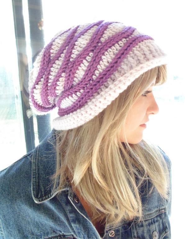 Cabled Wrap Slouchy Hat Crochet Pattern
